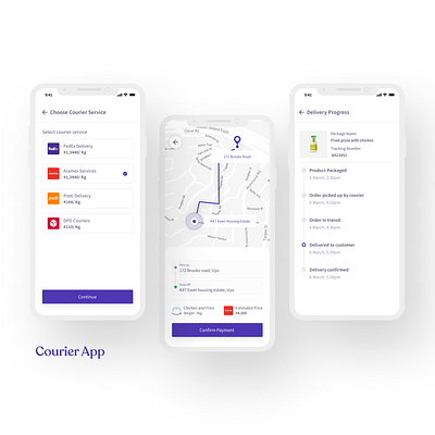 Courier App Design appdesign courier app delivery app design ui uidesign uiux