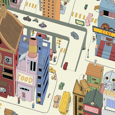 The city art city creative design illustration minimal photoshop procreate