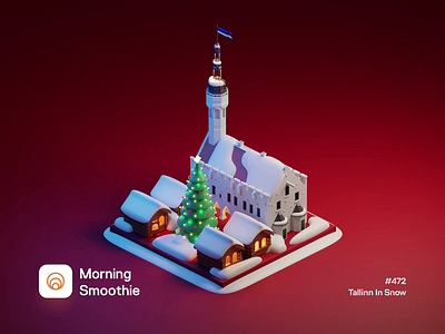 Tallinn In Snow 3d 3d animation animated animation animations baltic baltics blender blender3d christmas estonia illustration isometric isometric illustration latvia lithuania old town riga tallinn vilnius