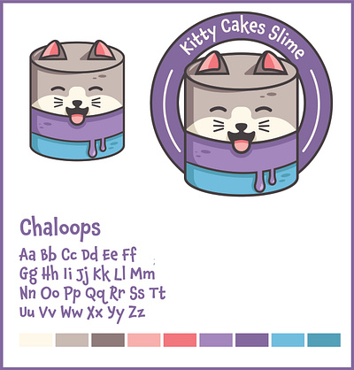 Kitty Cakes Slime animal badge branding cake logo cat catlogo design face logo icon illustration logo logodesign slime typography vector