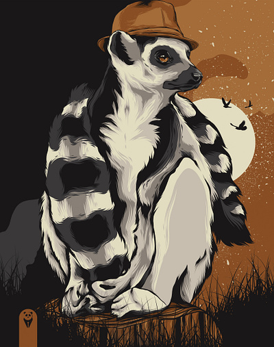 Demur Lemur animal animal art branding design exotic animal illustration lemur movie poster poster poster art poster design posters print vector