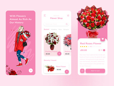 Flower Shop App branding clean ui colorful concept delivery ecommerce figma flower app flower shop flowers ios minimal plants product shopping app store typography ui design ux design