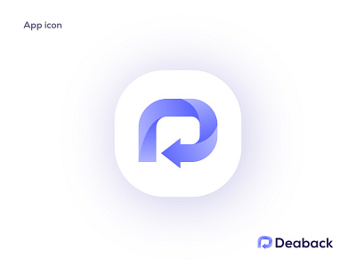 App icon for Deaback. Modern minimal letter Logo design a b c d e f g h i j k l m n abstract app icon app logo arrow forward brand identity brand identity design branding clean d letter logo d logo flat icon icongraphy minimalistic modern logo modern logo design o p q r s t u v w x y z redesign web