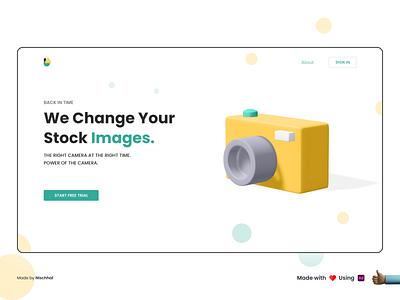 Camera Landing Page | Design Practice 2020 adobe xd branding camera landing page cartoon design illustration landing page landing page design landingpage ui uidesign