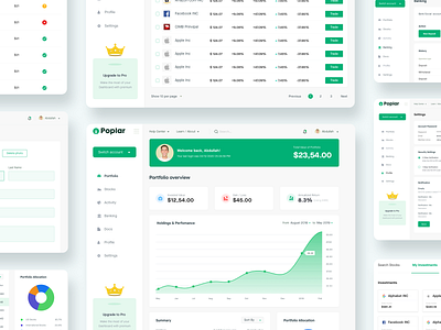 Investment Banking Dashboard design banking banking dashboard dasboard investment minimal profile design stoked