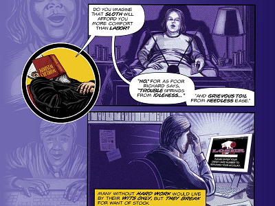 Benjamin Franklin's The Way To Wealth – p. 26 adobe illustrator american history benjamin franklin book cover comics graphic novel line art success