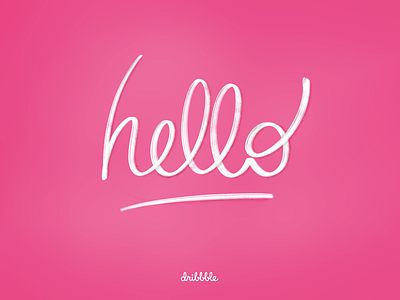 First shot hellodribbble pink typography