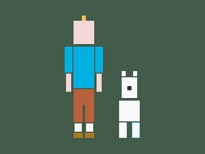 Tintin & Milou design illustration minimal tintin ui vector