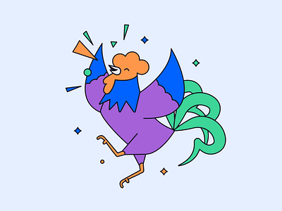 Ruuster- design drawing illustration procreate vector