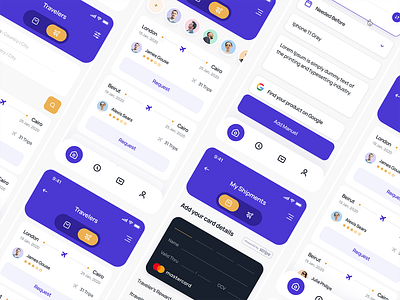 Travel Mobil App / All Pages app app design application design application ui design light mode mobil app mobile mobile app mobile app design mobile design mobile ui purple travel typography ui ux