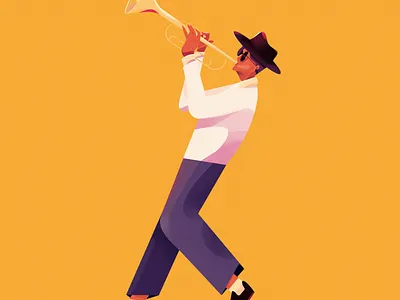 It's sort of like Jazz 2d brand illustrations branding character flat design illustration illustrations jazz lifestyle music musician