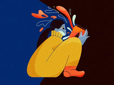 Book lover 2d character art book book lover character character design flat illustration girl girl character illustration procreate reader reading reading book