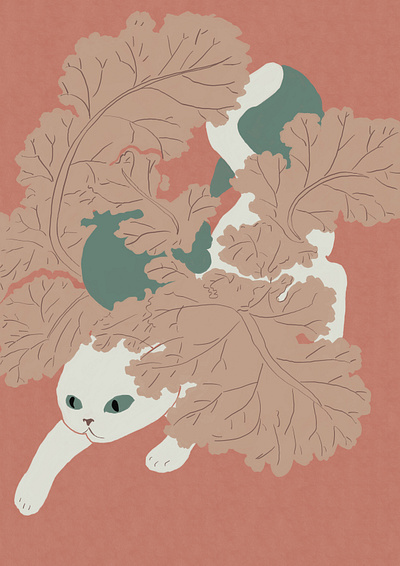 Shironeko cats illustration japanese