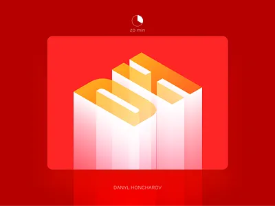 Monogram Challenge branding challenge design digital gradient identity illustration isometric letter lettermark logo monogram red typography ui vector