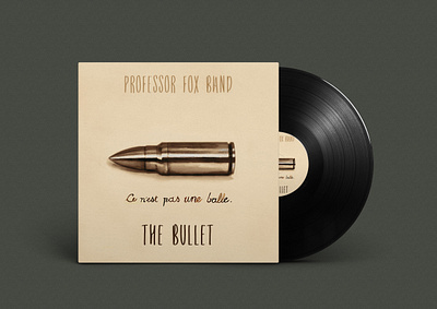 The Bullet by Professor Fox Band single cover illustration album band illustration painting sepia