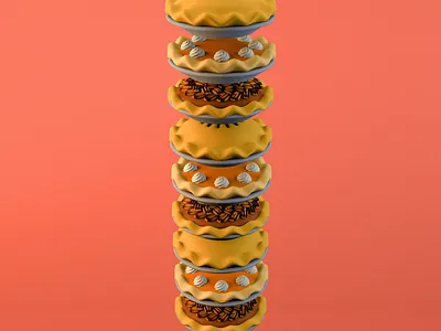 Thanksgiving Pies 3d apple c4d dessert food pecan pumpkin sweet thanksgiving