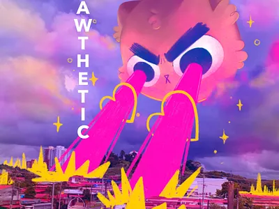 Pawthethic cat cute digital art digital illustration funny hand drawn illustration ipadpro procreate