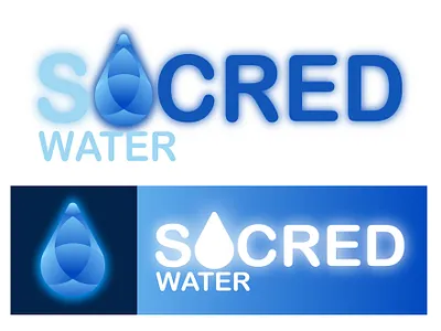 Sacred Water Logo blue branding design glow glowing icon illustrator logo minimal modern modern logo water web