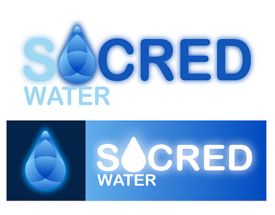Sacred Water Logo blue branding design glow glowing icon illustrator logo minimal modern modern logo water web