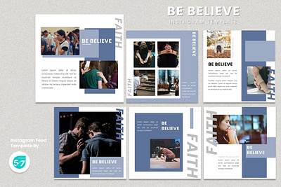 Instagram Feed Template - Be Believe branding design fashion brand graphicdesign instagram instagram post instagram template presentation design presentation template