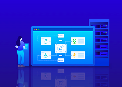 Data verified database illustration