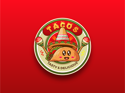 Tco Tuesday! badge badgedesign cartoon character cute emblem food illustration logo mascot sign sticker taco vector