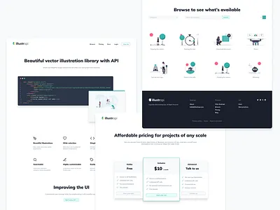 Illustrapi - vector illustration library with API api illustration library logo vector webdesign