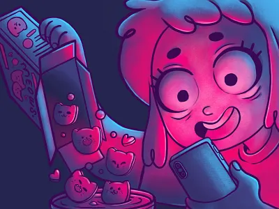 Sugar coat it... cat cute digital art grumpynovak illustration ipadpro kitty procreate