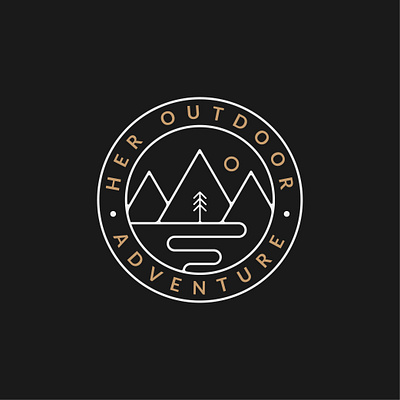 Her Outdoor Adventure Logo australia badge black branding design icon illustration illustrator logo mountain mountain logo mountains nature sun vector