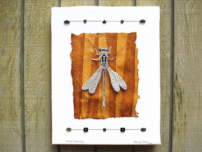 Damselfly | Mixed Media mixed media scratchboard