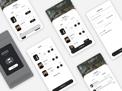 Coffee in time app app black mobile ui ux