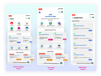 Life Insurance company App Design. app branding design graphic design icon insurance app mobile ui ux