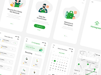 Homegreen App android app design app app design app designer clean design green ios app design natural ui user experience user interface design userinterface ux