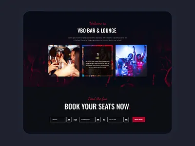 Web Design - Bar & Lounge bar bar and lounge design home page design home screen homepage homepage design ui design ui ux design user interface design website design