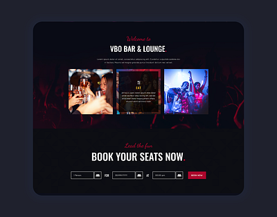 Web Design - Bar & Lounge bar bar and lounge design home page design home screen homepage homepage design ui design ui ux design user interface design website design