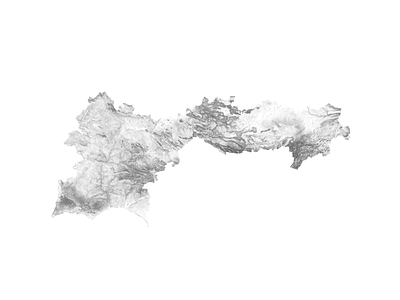 Guardiana river, Spain black and white carta españa guadiana illustration landscape minimal mountain nature relief rio river spain topografica topographic topographical topography