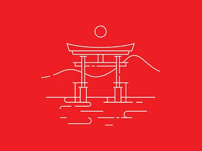 Torii art artwork design gate graphicdesign icon illustration itsukushima shrine japan japanese lineart minimalist pictogram symbol torii vector