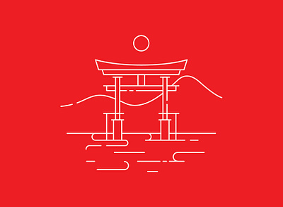 Torii art artwork design gate graphicdesign icon illustration itsukushima shrine japan japanese lineart minimalist pictogram symbol torii vector
