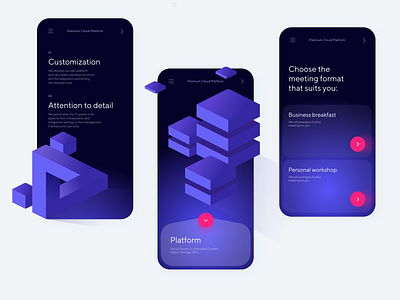 Cloud Enterprise illustration isometric mobile mobile design ui