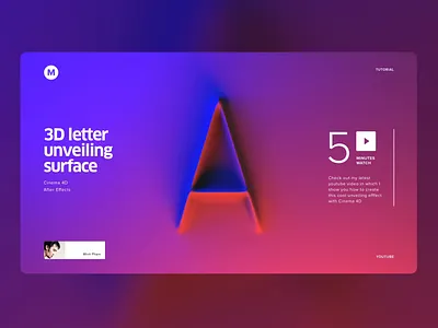 3D letter unveiling surface - Visual concept 3d animation cinema 4d concept illustration motion vietnam visual web