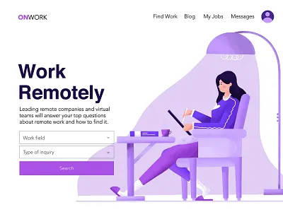 Work Remote app character design illustration logo minimal typography ui ui design ux uxui vectors web web design