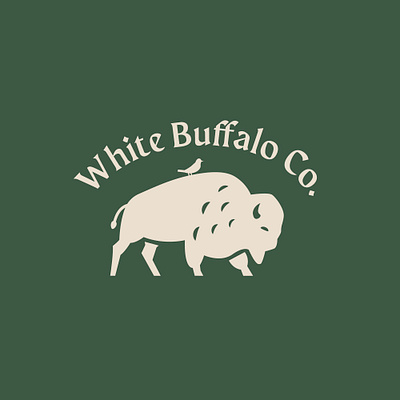 white buffalo ai bird buffalo green illustration inspiration logo vector
