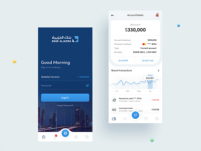 Bank Aljazira App account app app design application balance bank banking clean credit login mobile mobile app money money transfer payment saudi arabia transaction ui ux uxdesign