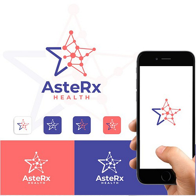 AsteRx Health brand branding creative design ecommerce fiverr fiverr.com fiverrgigs flat graphic design logo logo designer minimal minimalist modern