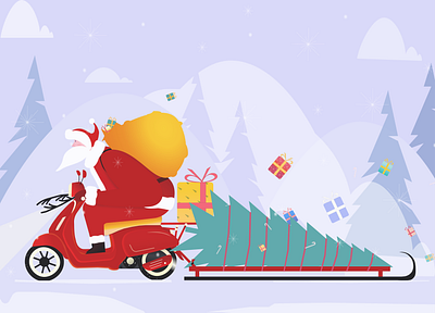 Santa Claus character art character illustration christmas concept cool creative design figma gifts holiday newyear santa santa claus snow ui web design