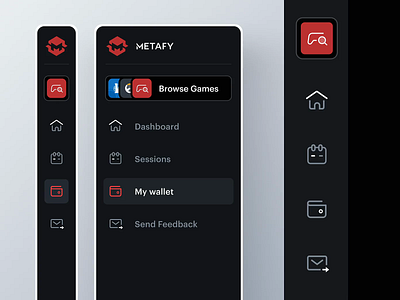 Sidebar Refresh animation app coaching esports game icon interaction menu metafy product sidebar ui ux web