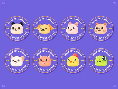 These fat animals—Part 3 branding color font icon illustration logo visual word 商标 标识