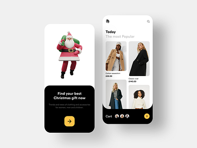 Fashion Shop | Christmas edition app cart christmas clean ecommerce ecommerce app fashion gift identity minimal modern popular search shop shopping app ui uiux ux webdesign woman