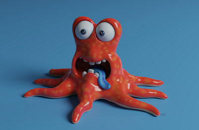 3D Octopus 3d blender blender3d blender3dart branding character characterdesign color design illustration ui ux web