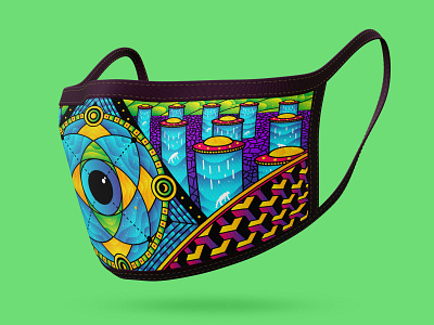 Invasion Mask Artwork artsy design digital illustration digitalart fantasyart geometric art geometry illustration mask pattern art psychedelic sacredgeometry space vector